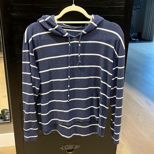 Chaser Nautical Navy & White striped hoodie. Size Small